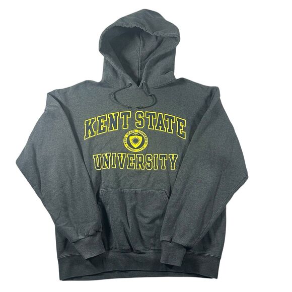 Kent State University Graphic Hoodie Men’s Large Champion ECO Gray Spell Out Y2K - Picture 2 of 9
